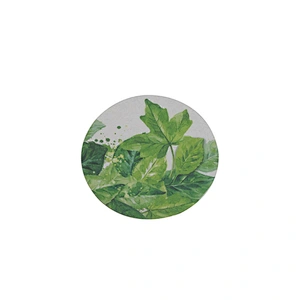 Green Leaf Round Eco-friendly Custom Paper Coasters for Drinks
