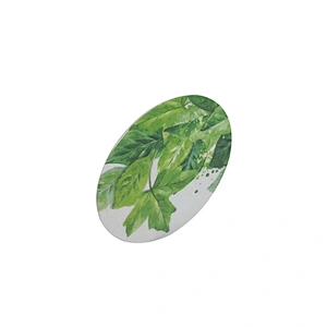 Green Leaf Round Eco-friendly Custom Paper Coasters for Drinks