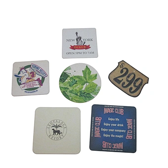 Green Leaf Round Eco-friendly Custom Paper Coasters for Drinks