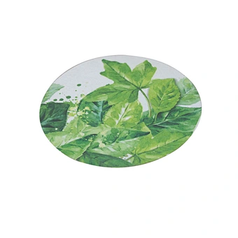 Green Leaf Round Eco-friendly Custom Paper Coasters for Drinks